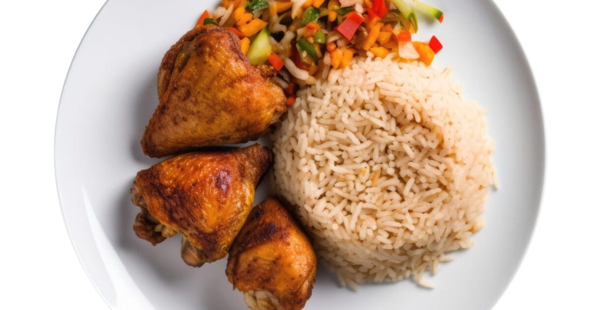 אורז ועוף או בשר נפרדים